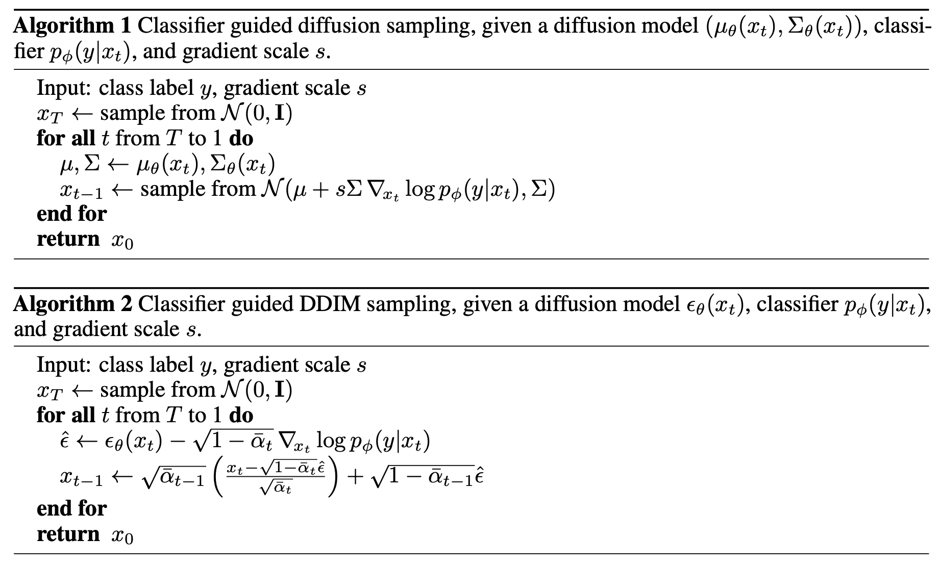 DDPM和DDIM下的Classifier Guidance.原图来自Dhariwal & Nichol (2021)